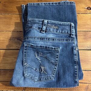 Silver Jeans Women's 32x32 (Fits 32x30) Blue Denim Suki Embroidered Bootcut